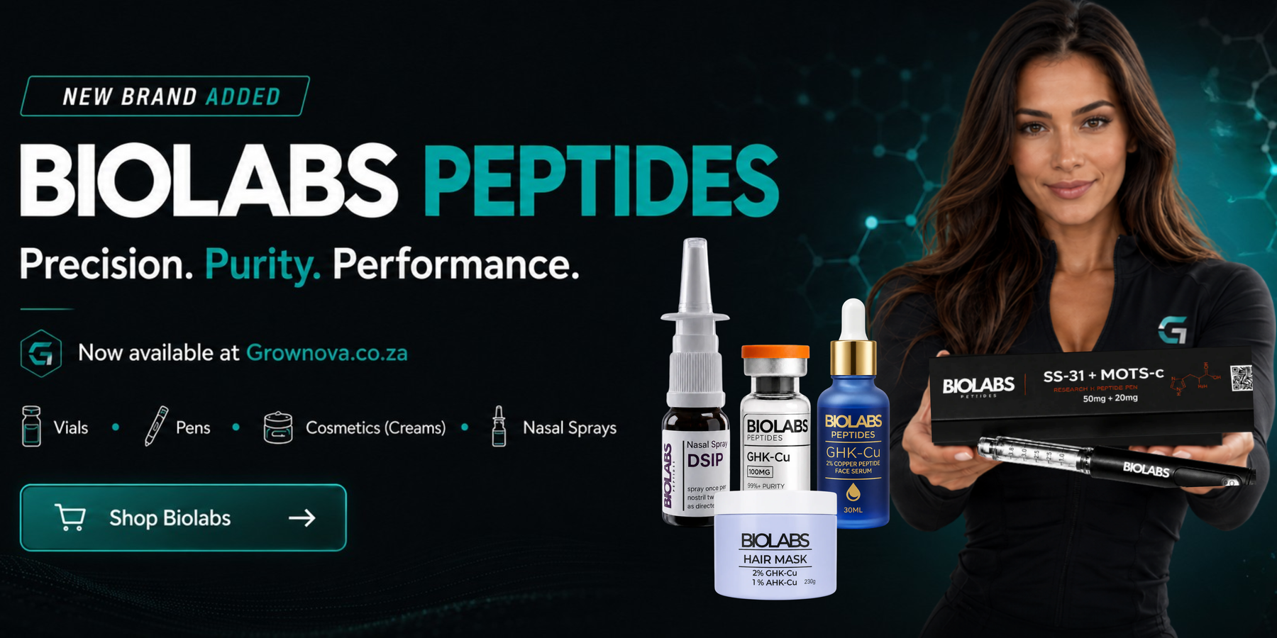 BioLabs Peptides — Precision. Purity. Performance. Now available at Grownova